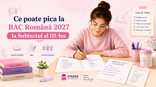 Elevă care învață operele pentru Subiectul al III-lea la Bac Română