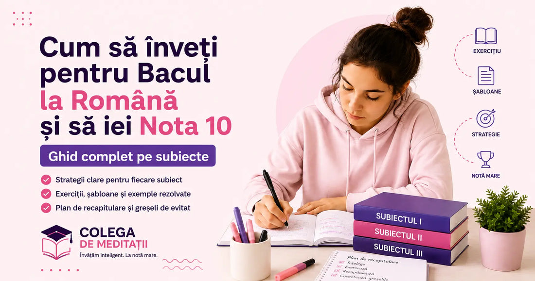 Cum sa inveti pentru Bacul la romana - ghid complet pentru Subiectul I, II si III