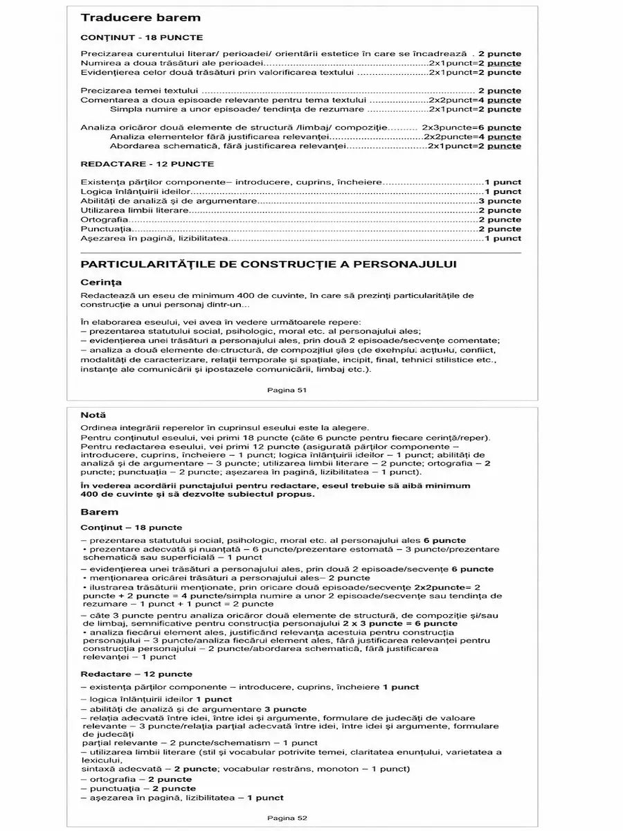 Model de cerință și barem explicat pentru eseul de la Subiectul III Bac Română