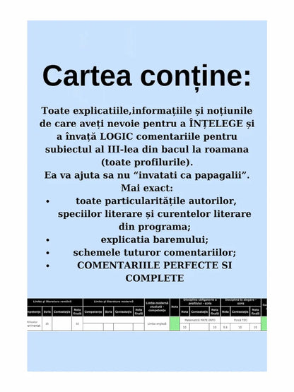 Copertă (spate) carte Subiectul III – Eseuri și comentarii complete, ghid clar și structurat pentru Bac Română