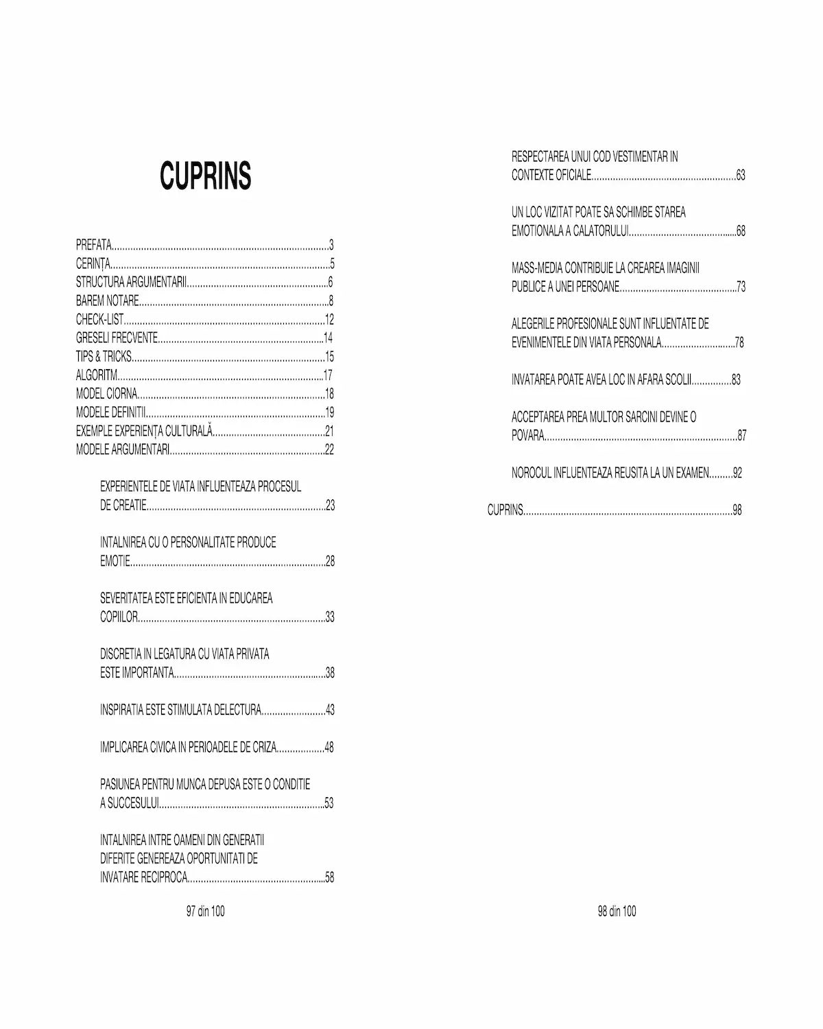 Continut ghid subiectul 1B (IB) bac romana - textul argumentativ cu explicatii clare